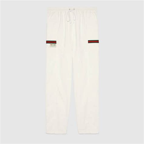 pantaloni gucci con bande disegni frutta|Nuova collezione di pantaloni da donna di Gucci su FARFETCH.